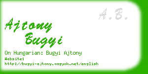 ajtony bugyi business card